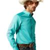 Ariat Men’s Team Logo Twill Fitted Shirt(Turquoise/Blue)