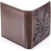 Ariat Men’s Tonal Brown Floral Inlay Trifold Wallet(Brown)