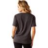 Ariat Womens Ariat Denim Label T-Shirt(Black Heather/Shield)