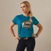 Ariat Womens Ariat Denim Label T-Shirt(Deep Lagoon/Heartland Tee)