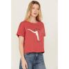 Ariat Womens Ariat Denim Label T-Shirt(Garnet Rose)