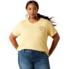 Ariat Womens Ariat Denim Label T-Shirt(Jojoba/Cow Sunset)