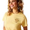Ariat Womens Ariat Denim Label T-Shirt(Jojoba/Cow Sunset)