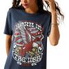 Ariat Womens Ariat Denim Label T-Shirt(Navy Heather)