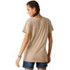 Ariat Womens Ariat Denim Label T-Shirt(Oatmeal Heather/Ariat Cow Cover)