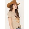 Ariat Womens Ariat Denim Label T-Shirt(Oatmeal Heather/Ariat Vintage Rodeo)