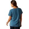 Ariat Womens Ariat Denim Label T-Shirt(Steel Blue Heather/Ariat Rainbow Script)