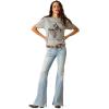 Ariat Womens Ariat Denim Label T-Shirt(Stone Heather/Ariat Day and Night)