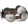 Ariat Women’s Brown Tooled with Silver Oval Concho Leather Belt(Brown)