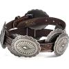 Ariat Women’s Brown Tooled with Silver Oval Concho Leather Belt(Brown)