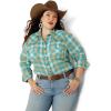 Ariat Womens Fr Tillie Snap Work Shirt(Breeze Plaid)