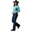 Ariat Women’s Kirby Stretch Shirt(Aqua Sea)