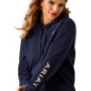 Ariat Womens Logo 2.0 Rose Wine Hoodie(Black Iris)