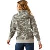 Ariat Womens Logo 2.0 Rose Wine Hoodie(Grey Blur Print)