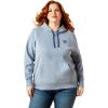 Ariat Womens Logo 2.0 Rose Wine Hoodie(Vintage Indigo Heather)