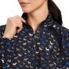 Ariat Women’s Sunstopper 3.0 1/4 Zip Baselayer, North Atlantic Dot, X-Small(Black Busy Pony Print)