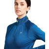 Ariat Women’s Sunstopper 3.0 1/4 Zip Baselayer, North Atlantic Dot, X-Small(Blue Opal)