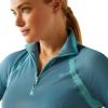 Ariat Women’s Sunstopper 3.0 1/4 Zip Baselayer, North Atlantic Dot, X-Small(Storm Blue)