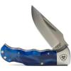 ARIAT Burl Wood Smooth Blade Folding Pocket Knife, Brown, 3″ Blade (Medium)(Blue)