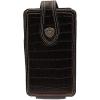 ARIAT Croco Double Stitch Concho Leather Cell Phone Case – Fits iPhone 17 Pro Max/Galaxy S24 Ultra & Similar Phones | Chocolate Trim | Magnetic Flap | 360° Belt Clip | Black, Large (3-3/4 x 6-3/4 in)