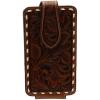 ARIAT Floral Buck Lace Leather Cell Phone Case – Fits iPhone 17/16/15 & Pro, Galaxy S24/S23/S22/S21 & Similar Smartphones | Magnetic Flap | 360° Belt Clip | Brown, Small (3-1/4″ x 5-3/4″)