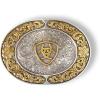 ARIAT Floral Oval Belt Buckle – Silver and Gold Western Cowboy Belt Buckle