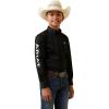 ARIAT Kid’s Team Logo Twill Classic Fit Shirt(Black/White)