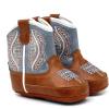 ARIAT Lil’ Stompers Infant Unisex Western Boots(Light Blue/Tan (Shelby))