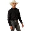 ARIAT Male Team Logo Twill Classic Fit Shirt Sea Scape USA 3X-Large(Black/Grey)