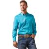 ARIAT Male Team Logo Twill Classic Fit Shirt Sea Scape USA 3X-Large(Blue Bird)