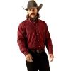 ARIAT Male Team Logo Twill Classic Fit Shirt Sea Scape USA 3X-Large(Dark Red)