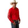 ARIAT Male Team Logo Twill Classic Fit Shirt Sea Scape USA 3X-Large(Poppy Red)