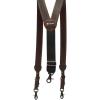 ARIAT Men’s Adjustable Suspenders with Black Pebbled Leather Inlay(Medium Brown)