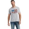 ARIAT Men’s Buckaroo T-Shirt, Buckhorn(Athletic Heather/Flagscape)