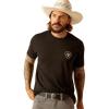 ARIAT Men’s Buckaroo T-Shirt, Buckhorn(Black/Cactus Flag)