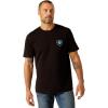 ARIAT Men’s Buckaroo T-Shirt, Buckhorn(Black/Chrome Wire)