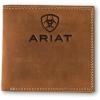 ARIAT Men’s Embossed Logo Brown Leather Bifold Wallet A3548244
