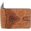ARIAT Men’s Genuine Leather Floral Embossed Bifold Money Clip Wallet
