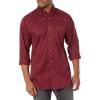 ARIAT Men’s Khaki Solid Fitted Shirt(Burgundy)