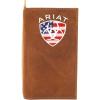 ARIAT Men’s Leather Rodeo Wallet with American Flag Shield Embroidery
