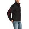 ARIAT Men’s Logo 2.0 Softshell Jacket(Black/Red Indpdt Smu)