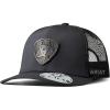 ARIAT Men’s Metal Shield Trucker Cap with Snapback Closure(Black)