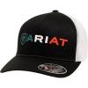 ARIAT Men’s Mexican Flag Colors Embroidered Snapback Cap, Black with White Mesh Back, 6-Panel Mid Profile(Black)
