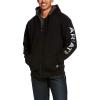 ARIAT Men’s Rebar All-Weather Full Zip Hoodie(Black)