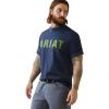 ARIAT Men’s Rebar Cotton Strong T-Shirt(Navy Heather/Lime)