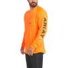 ARIAT Mens Rebar Heat Fighter Long Sleeve T-Shirt(Neon Orange)
