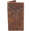 ARIAT Men’s Rodeo Ostrich Print Floral Embossed Wallet – A3553102 One Size