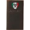 ARIAT Men’s Rodeo Wallet Mexican Flag Logo, Brown