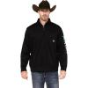 ARIAT Men’s Team Logo 1/4 Zip Sweatshirt(Black)