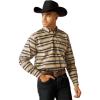 ARIAT Pro Series Norbert Classic Fit Shirt(Tan/Navy Blue)